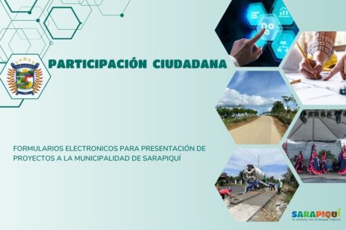 FORMULARIOS ELECTRONICOS PARA PRESENTACIÓN DE PROYECTOS A LA MUNICIPALIDAD DE SARAPIQUÍ